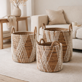 Panier à linge | Panier de plantes | Panier de rangement JUWANA en fibre de bananier en situation
