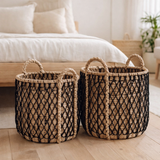 Panier à linge PRAYA | Panier à plantes en jacinthe d'eau en situation