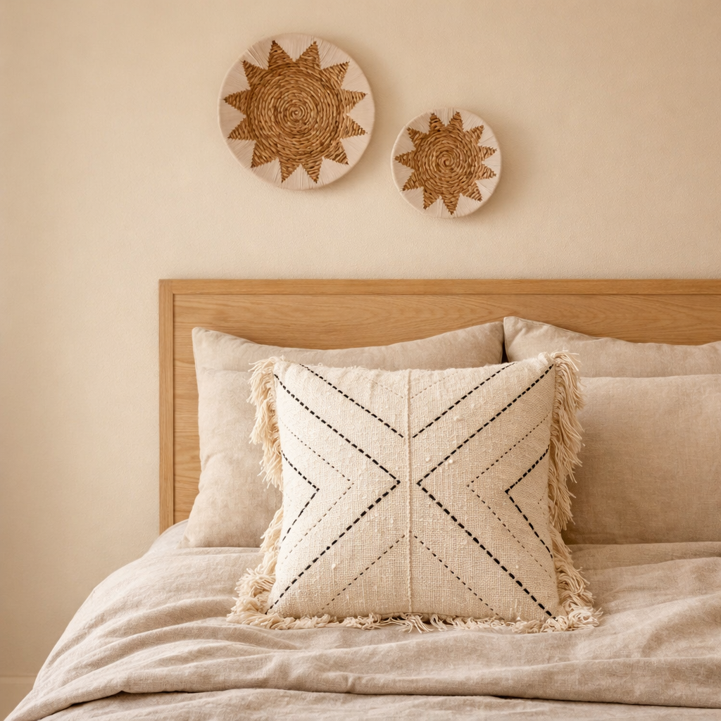 Taie d'oreiller 40x40/50x50 cm | Coussin décoratif | Coussin de canapé FLORES en coton en situation