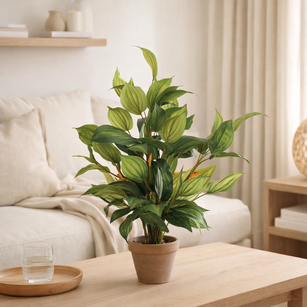 Plante artificielle Hosta Vert en situation