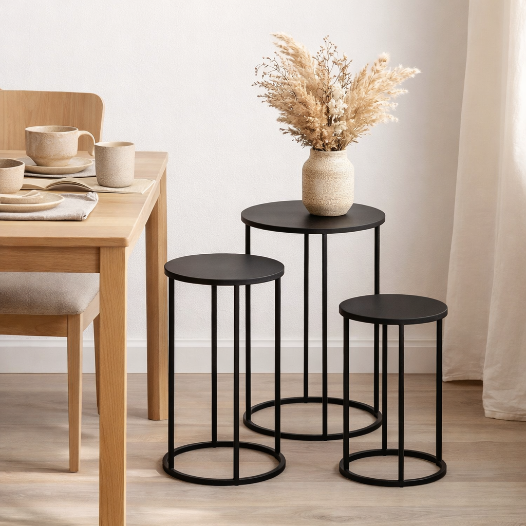 Ensemble de tables d'appoint Quinty Noir en situation