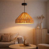 Lampe suspendue Elisa Marron clair en situation
