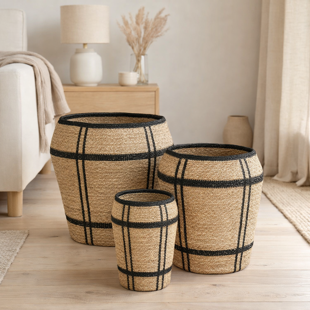 Ensemble de paniers de rangement Marron clair en situation