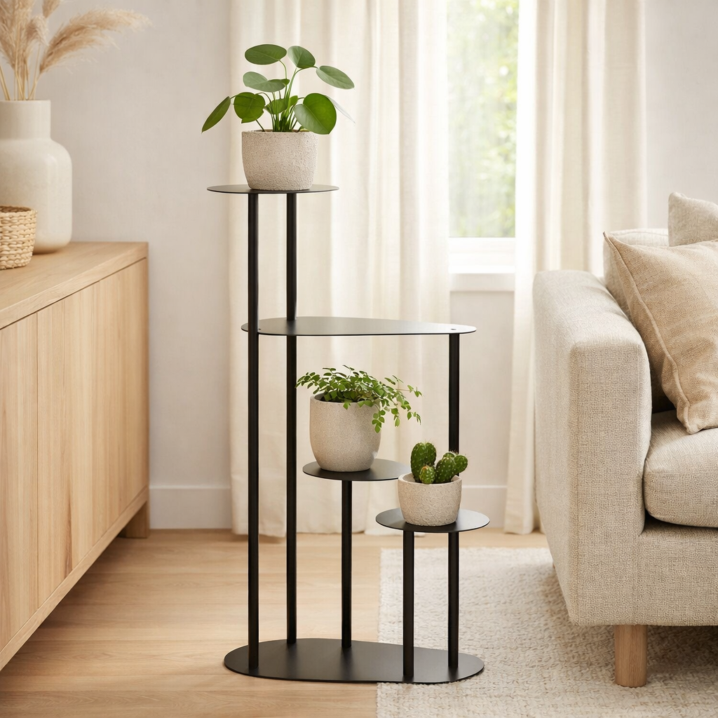 Support pour plantes Fonda Noir en situation