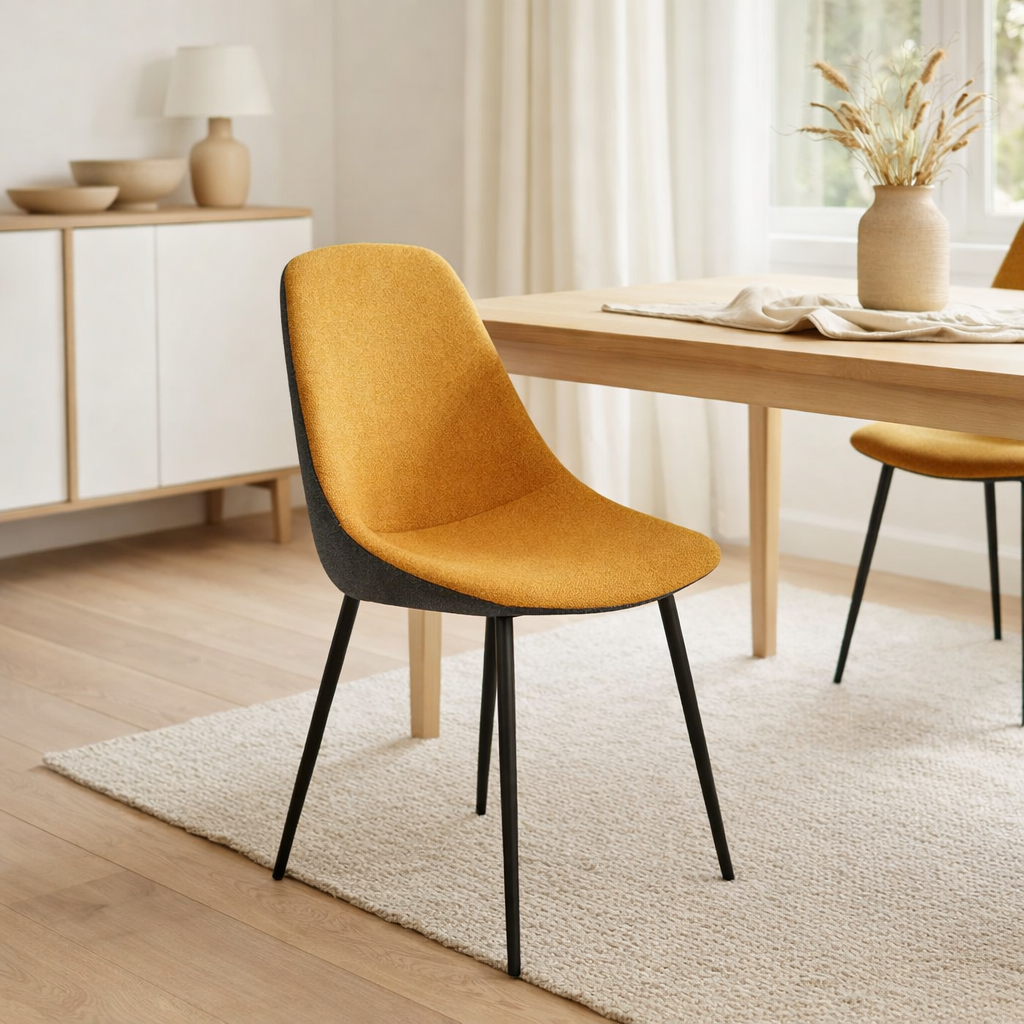 Chaise de salle à manger Tallos Ocre en situation