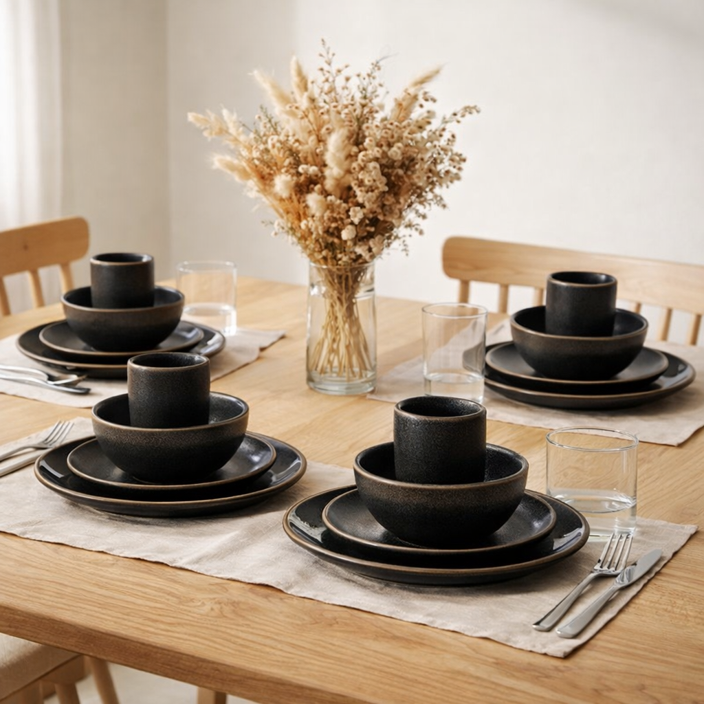 Service de table Tabo Noir en situation