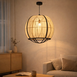 Lampe suspendue Pella Blanc cassé en situation