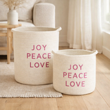 Ensemble de paniers de rangement Blanc en situation
