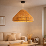 Lampe suspendue Elisa Marron clair en situation