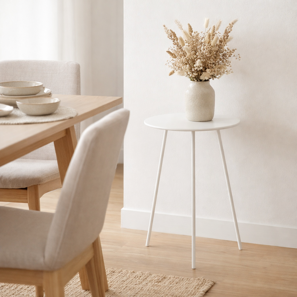 Table d'appoint d'extérieur Seattle Blanc en situation