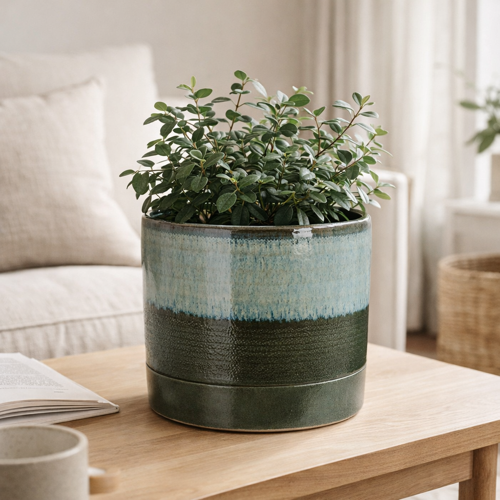 Pot de fleurs à l'intérieur d'Olof Marron foncé en situation