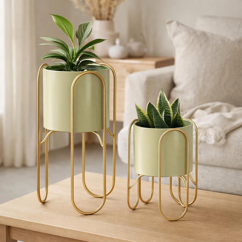Set de supports pour plantes Danube Vert clair en situation