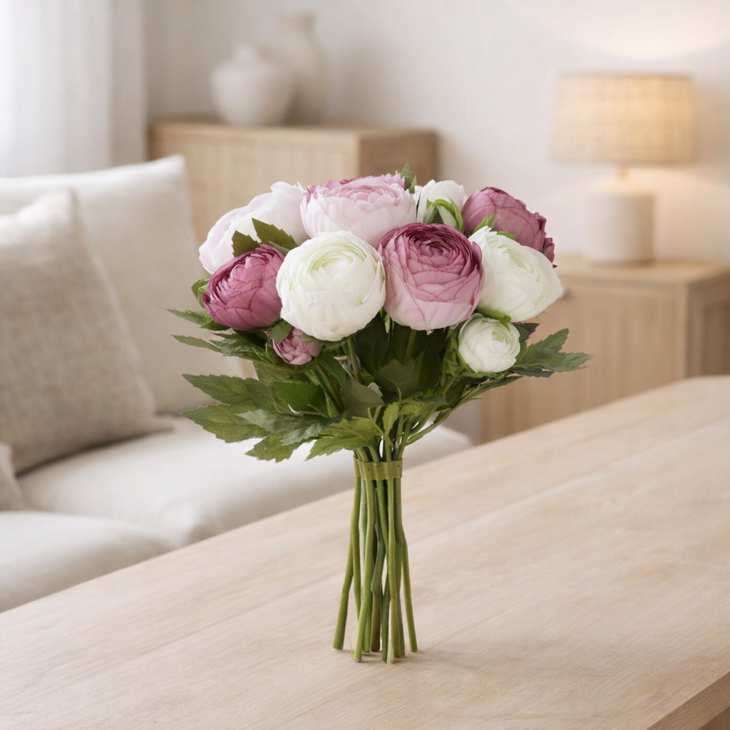 Bouquet Renoncule Rose en situation