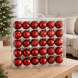 Set boules de Noël Boules incassables Rouge en situation
