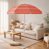 Parasol Rayé Rose Clair en situation