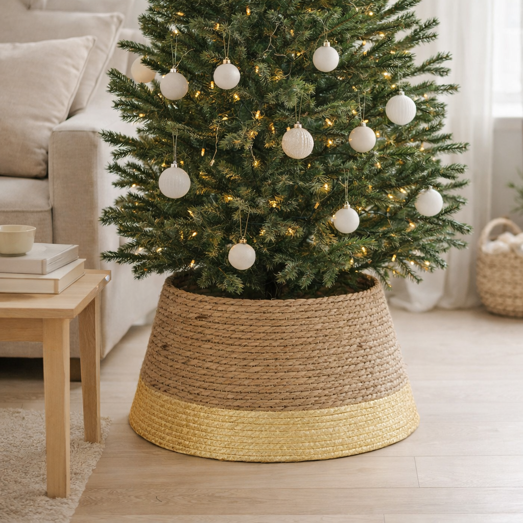 Jupe de sapin de Noël Doré en situation