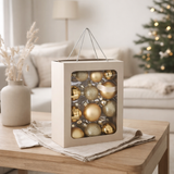 Set de boules de Noël Boules en verre Doré en situation