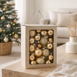 Set de boules de Noël Boules en verre Doré en situation
