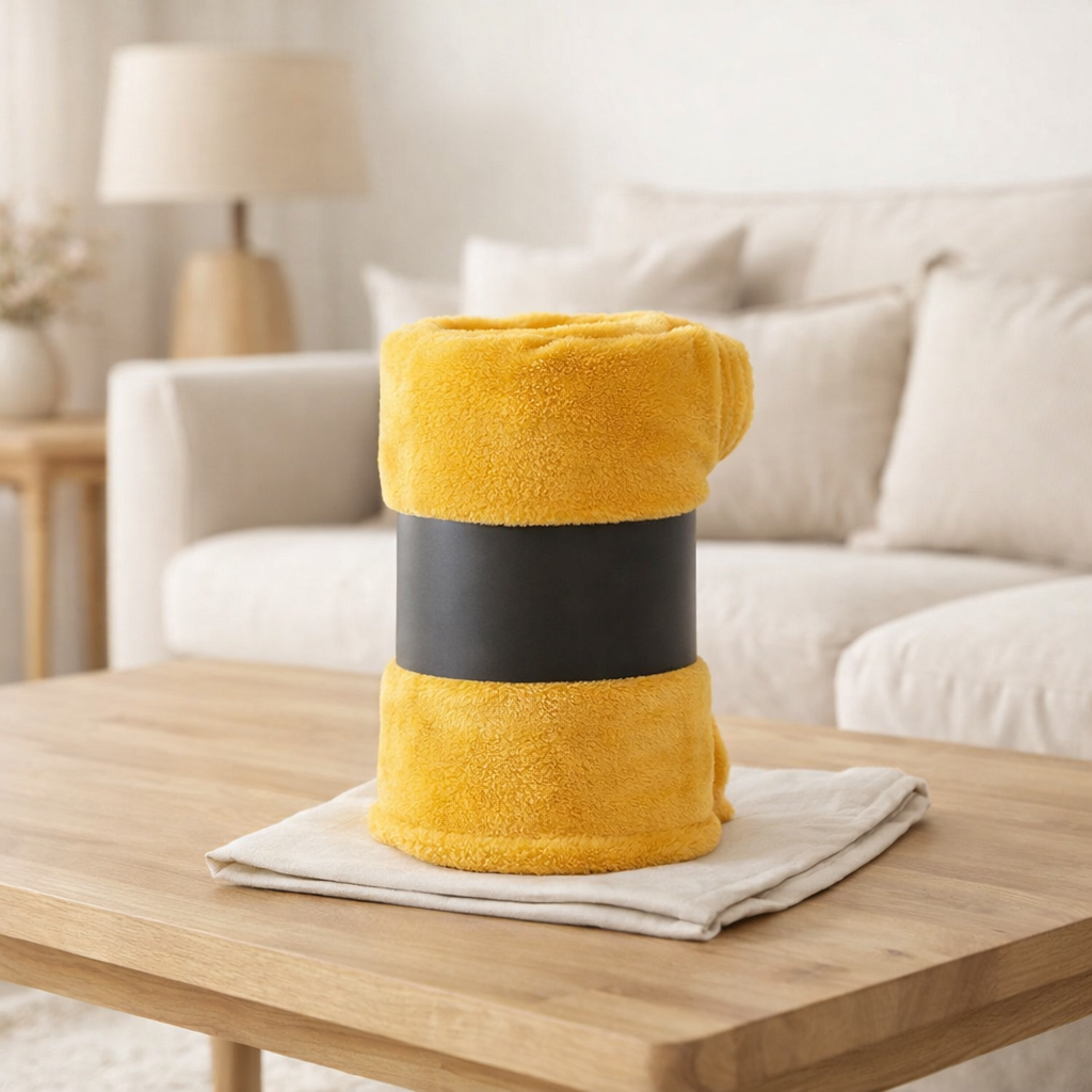 Plaid Mica Jaune en situation