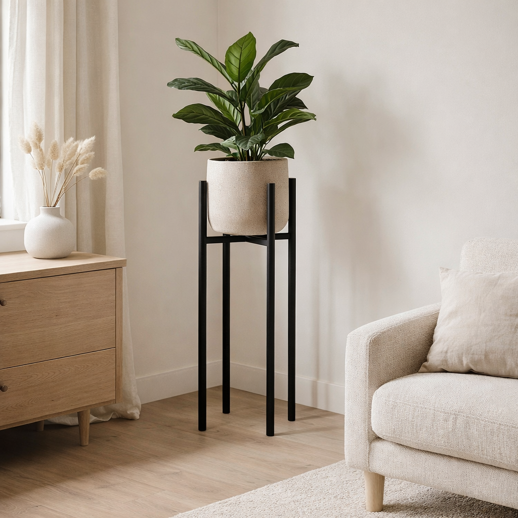 Support pour plantes Ascot Noir en situation