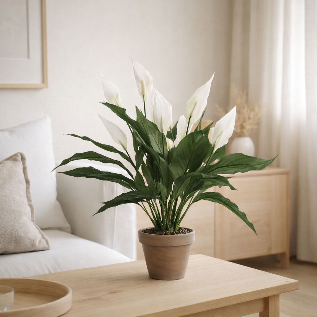 Plante artificielle Spathiphyllum Blanc en situation