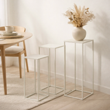 Set de tables d'appoint Quinty Blanc cassé en situation