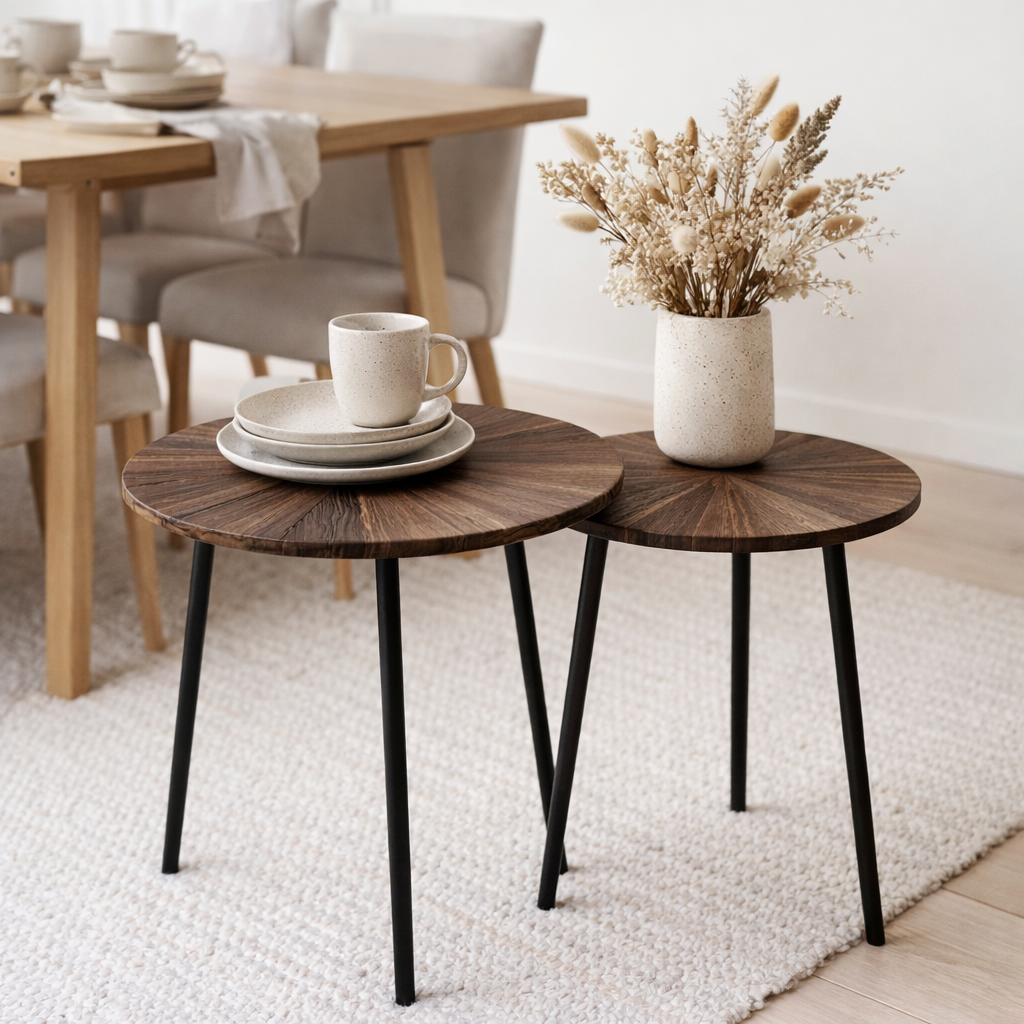 Table d'appoint Dane Marron en situation