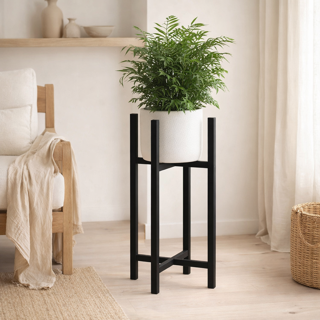 Support pour plantes Ascot Noir en situation