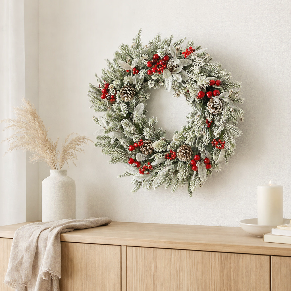 Couronne de Noël Belfort Vert en situation