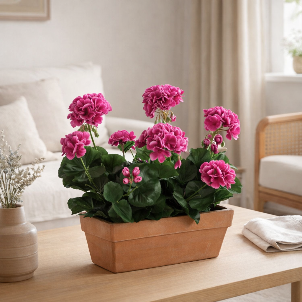 Plante artificielle Géranium Rose en situation
