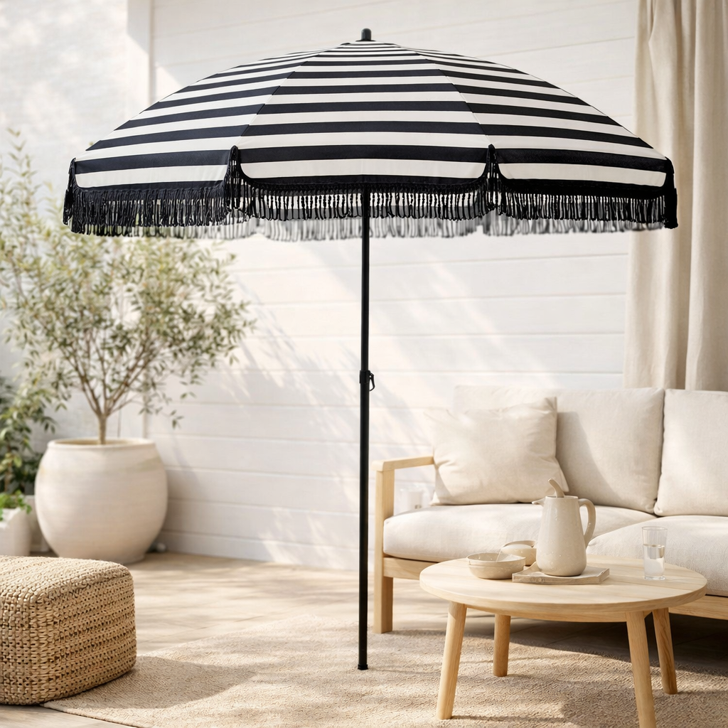 Parasol Fleur Bleu en situation