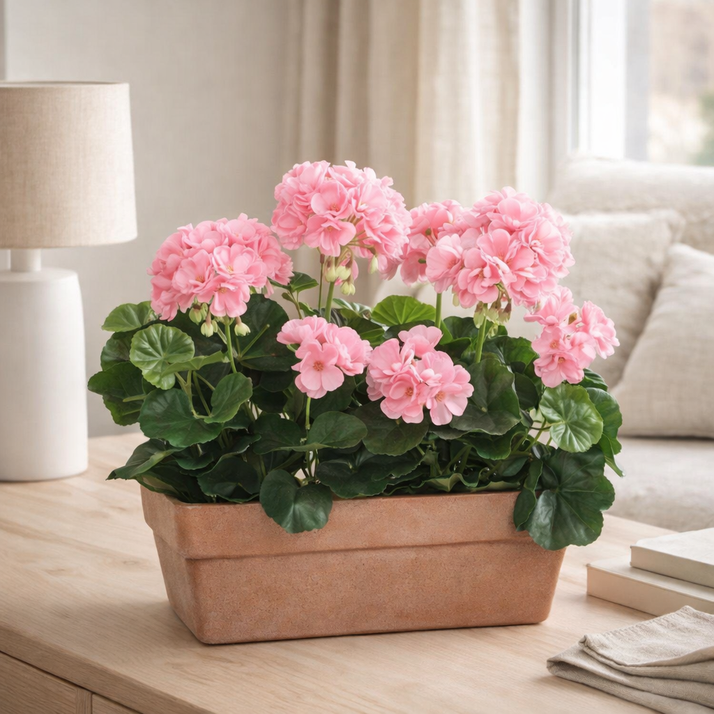 Plante artificielle Géranium Rose en situation