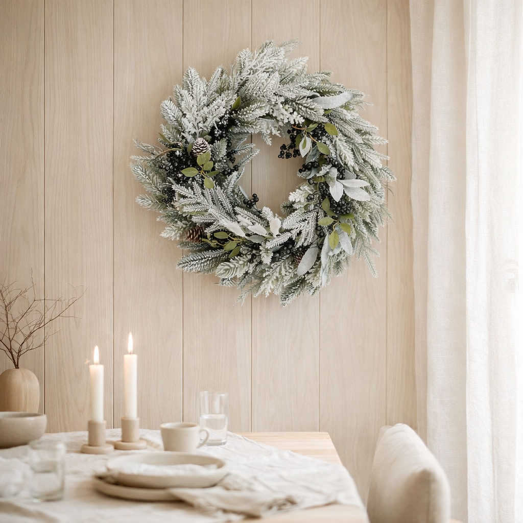 Couronne de Noël Vêpres Vert en situation