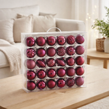 Set boules de Noël Boules incassables Fuchsia en situation