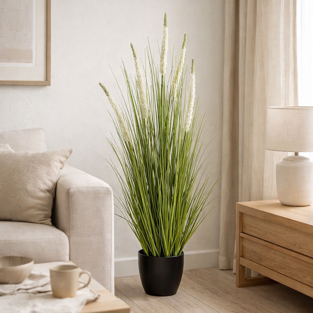 Plante Artificielle Gazon Ornemental Blanc en situation