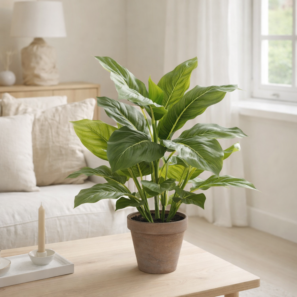 Plante artificielle Evergreen vert en situation