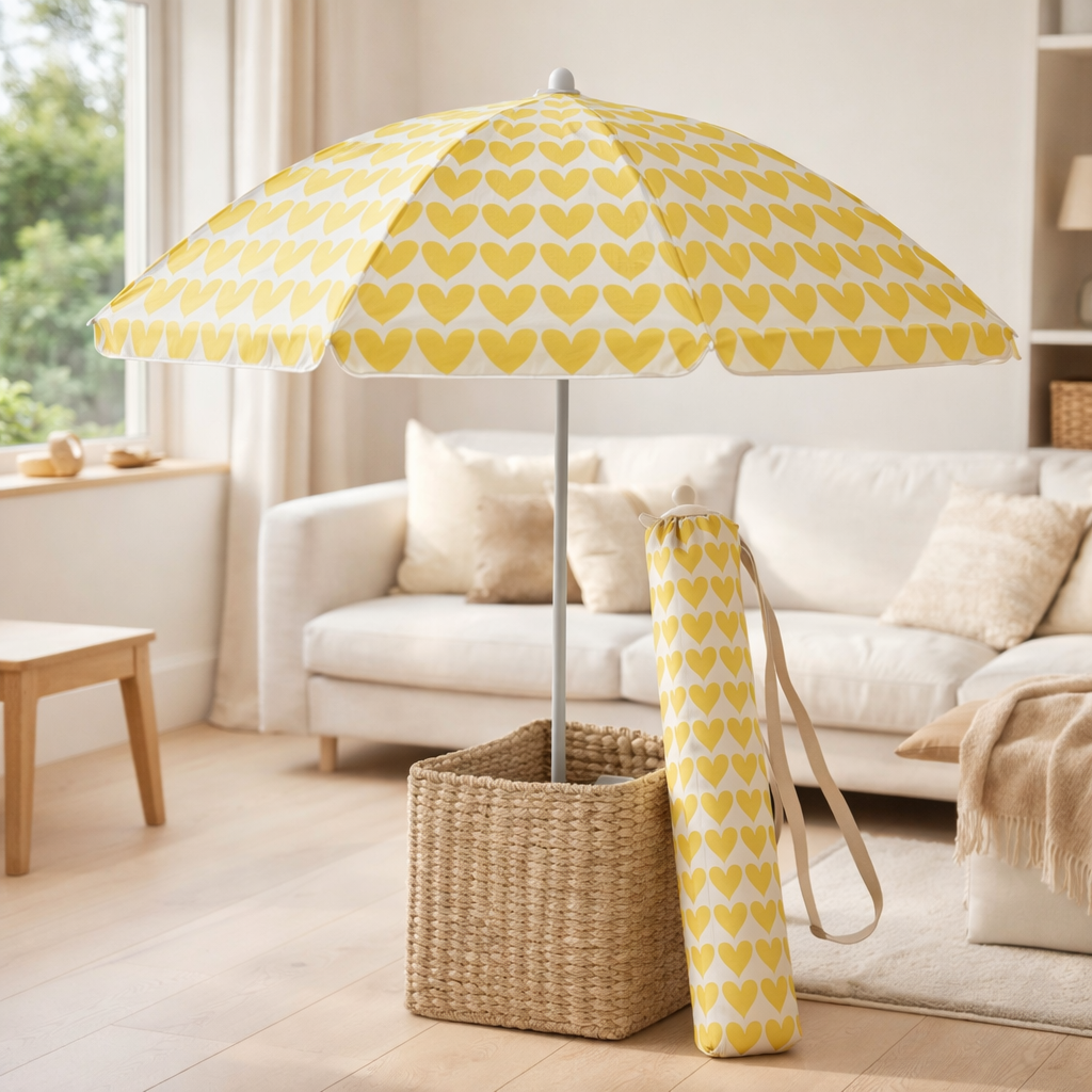 Parasol Coeur Geel en situation