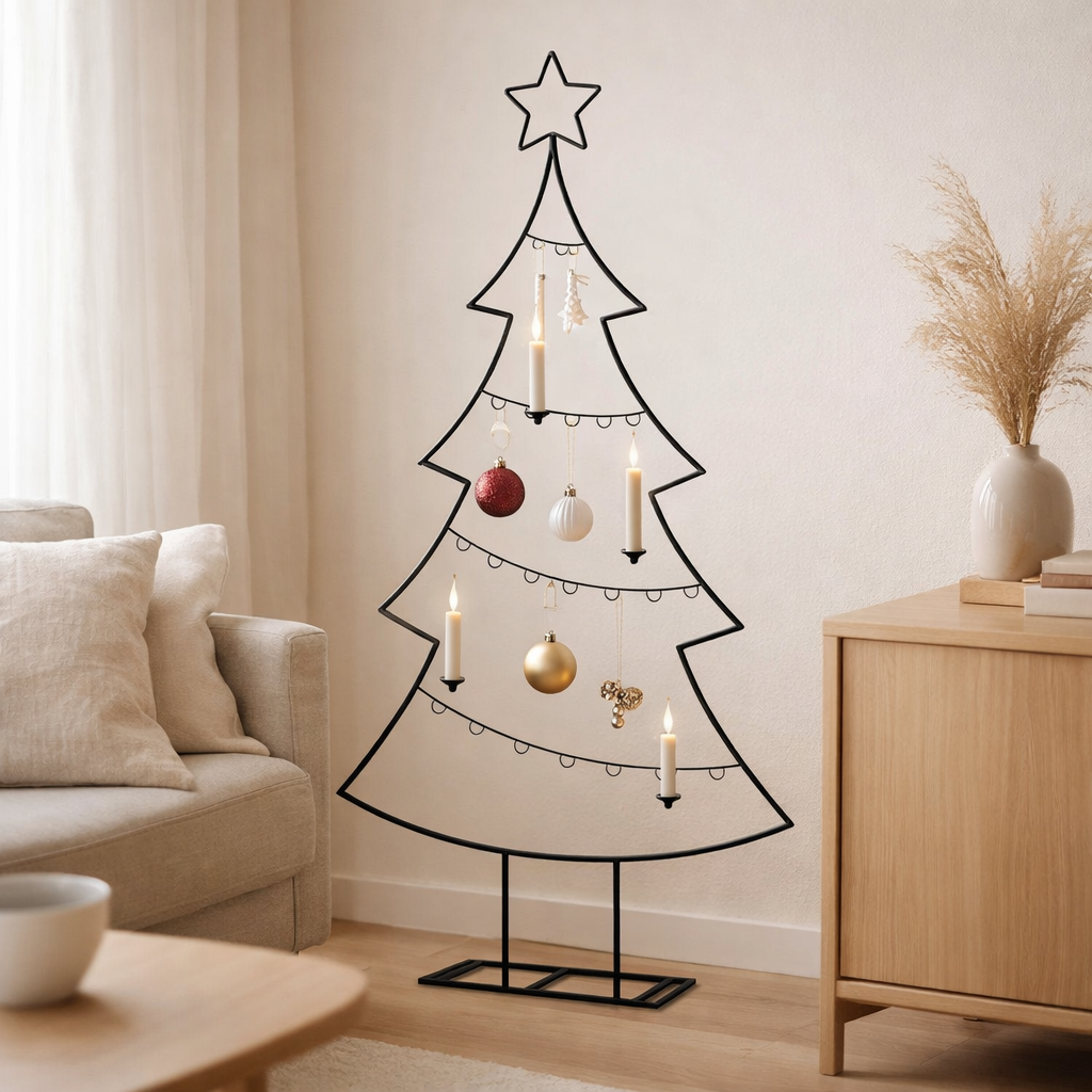 Sapin de Noël décoratif Noir en situation