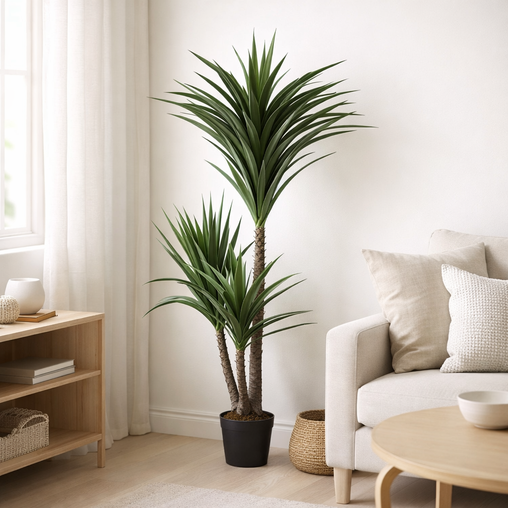 Kunstplant Yucca Crème en situation