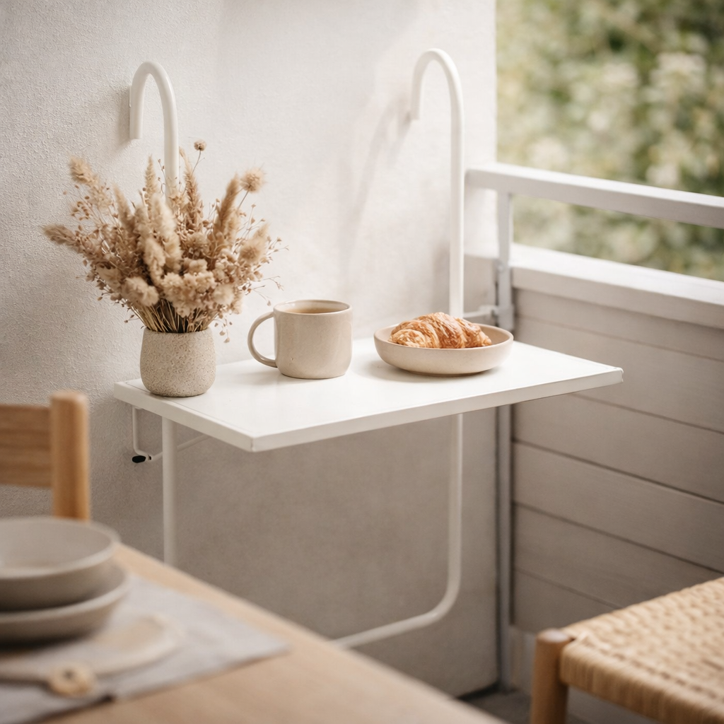 Table d'appoint d'extérieur Seattle Blanc en situation