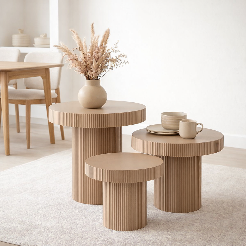 Table d'appoint Lux Marron clair en situation