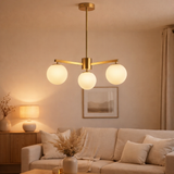 Lampe suspendue Stella Blanc 3 lumières en situation