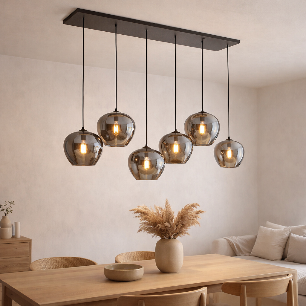 Lampe suspendue Olivia 6 lumières en situation