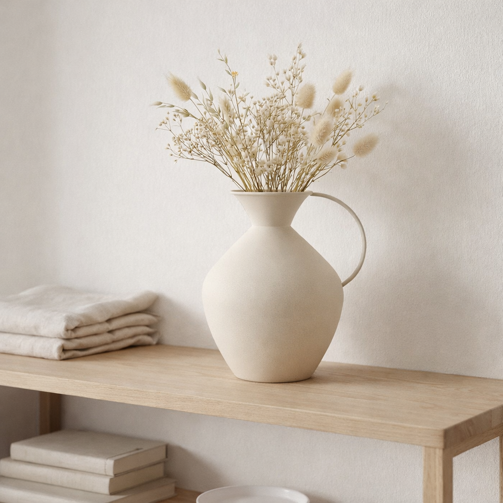 Vase Gyge Blanc cassé en situation