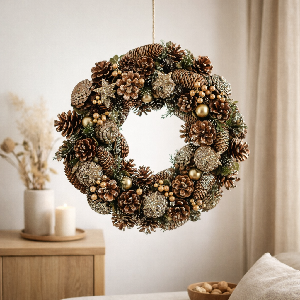 Couronne de Noël Brant Green en situation