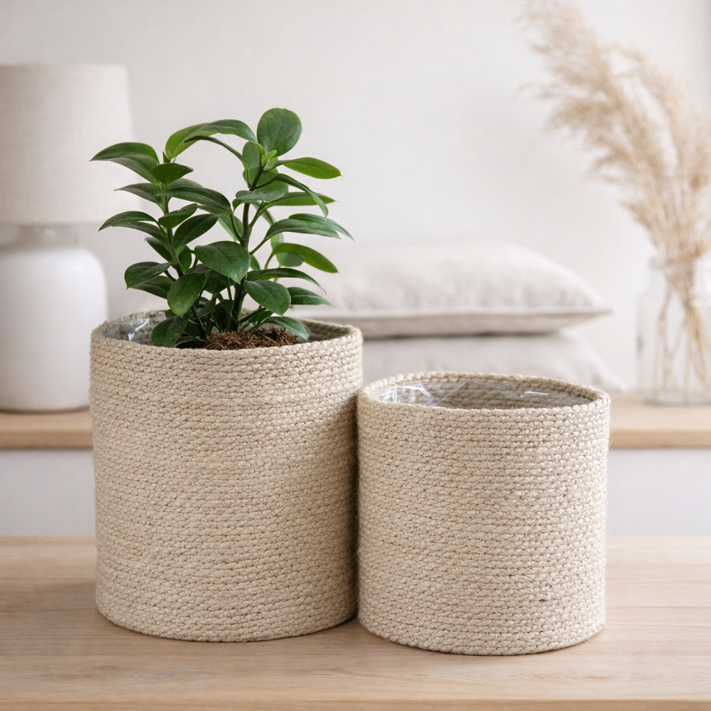 Coffret Plantenmand Atlantic Crème en situation