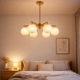 Lampe suspendue Stella Blanc 6 lumières en situation