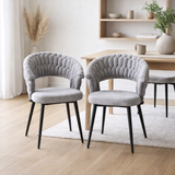Chaise de salle à manger Wave Tressée | Gris en situation