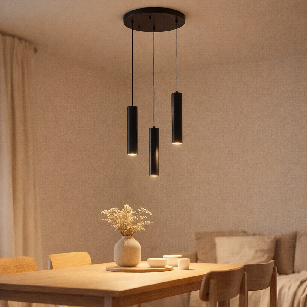 Cylindre de lampe suspendue 3 | Noir en situation