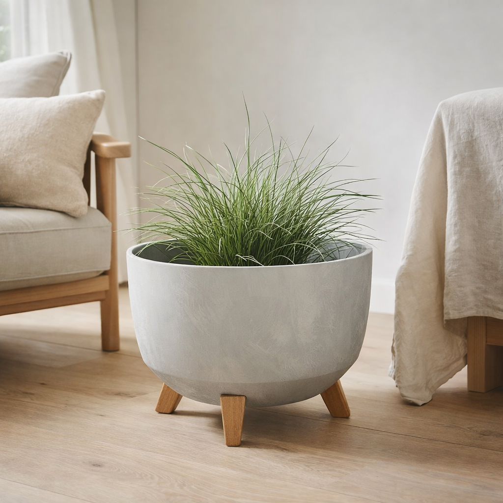 Jardinière d'extérieur Doppio Gris en situation